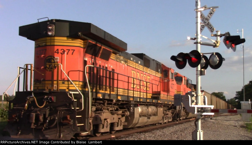 BNSF coal train DPUs